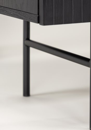 VIND KOLLEKSJON Björkön skjenk, m. 3 drer og 2 hyller - svart finer og sort stl (150x42)