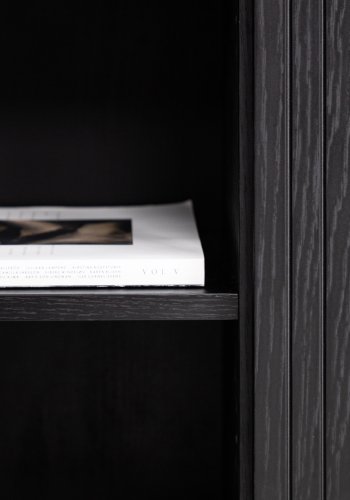 VIND KOLLEKSJON Björkön Hyskap, m. 2 drer og 3 hyller - sort finér og sort stl