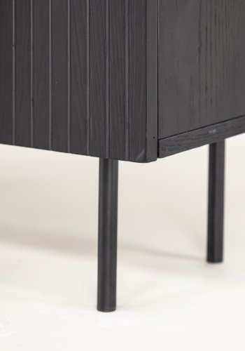 VIND KOLLEKSJON Björkön Hyskap, m. 2 drer og 3 hyller - sort finér og sort stl