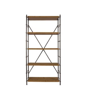 DUTCHBONE Iron reol, m. 4 hylder - natur tr og jern