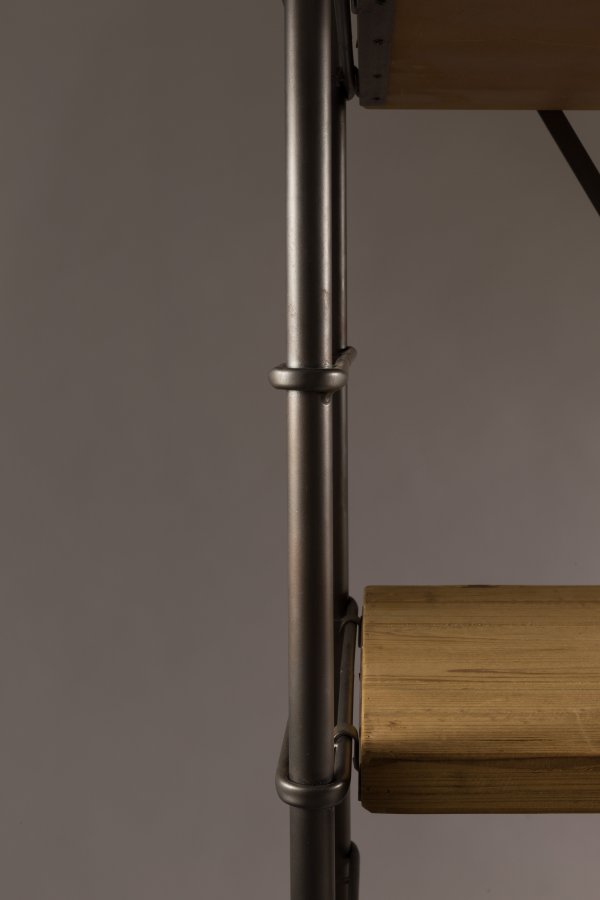 DUTCHBONE Eisenbücherregal mit 4 Regalen - Naturholz und Eisen