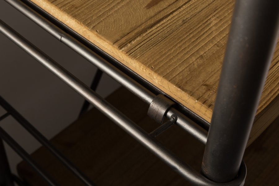 DUTCHBONE Eisenbücherregal mit 4 Regalen - Naturholz und Eisen