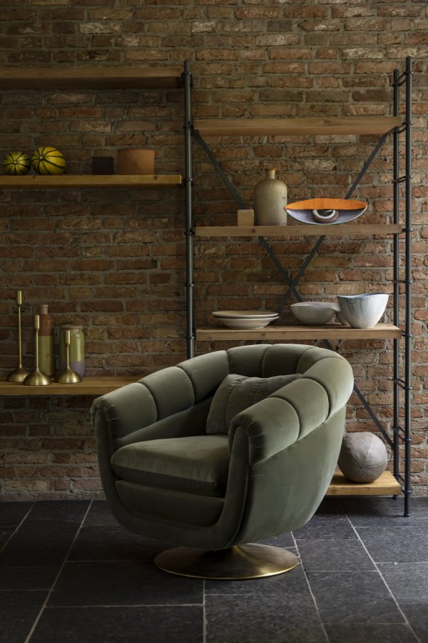 DUTCHBONE Eisenbücherregal mit 4 Regalen - Naturholz und Eisen