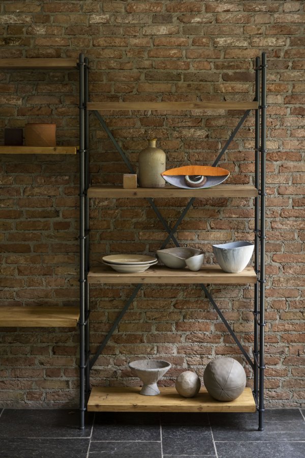 DUTCHBONE Eisenbücherregal mit 4 Regalen - Naturholz und Eisen