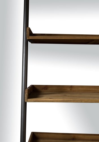 WHITE LABEL LIVING Wally stigehylle, m. 5 hyller - brun furu