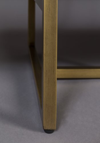 DUTCHBONE Class Bücherregal, mit 4 Regalen – braunes Fischgrätholz und goldener Stahl