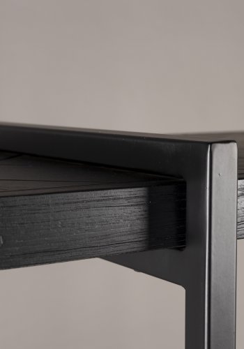 DUTCHBONE Class Bücherregal, mit 4 Regalen – schwarzes Fischgrätholz und schwarzer Stahl