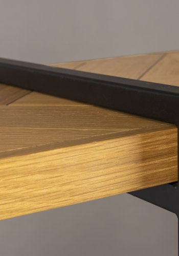 DUTCHBONE Class Bücherregal, mit 4 Regalen – natürliche Fischgräteneiche und schwarzer Stahl