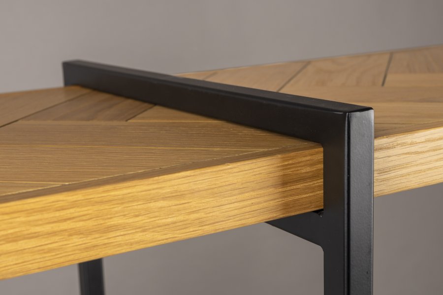 DUTCHBONE Class Bücherregal, mit 4 Regalen – natürliche Fischgräteneiche und schwarzer Stahl