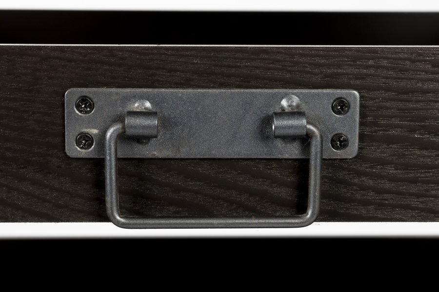 WHITE LABEL LIVING Botan S reol, m. 5 skuffer og hjul - mrkebrun MDF og sand metal