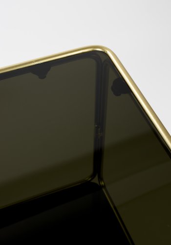 WHITE LABEL LIVING Liah Gold bokhylle, m. 3 hyller - rykgrtt glass og gullfarget jern