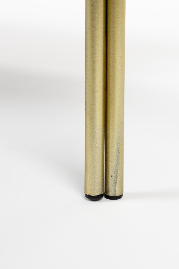 WHITE LABEL LIVING Liah Gold bokhylle, m. 3 hyller - rykgrtt glass og gullfarget jern