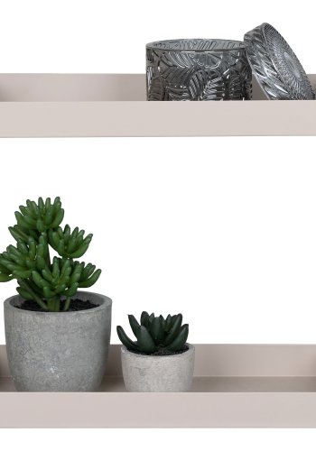 HOUSE NORDIC Stende Dobbel hylle, stl, sand, 2 hyller, 30x15x31 cm