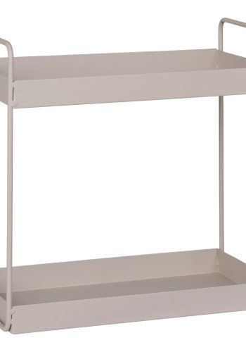 HOUSE NORDIC Stende Dobbel hylle, stl, sand, 2 hyller, 30x15x31 cm