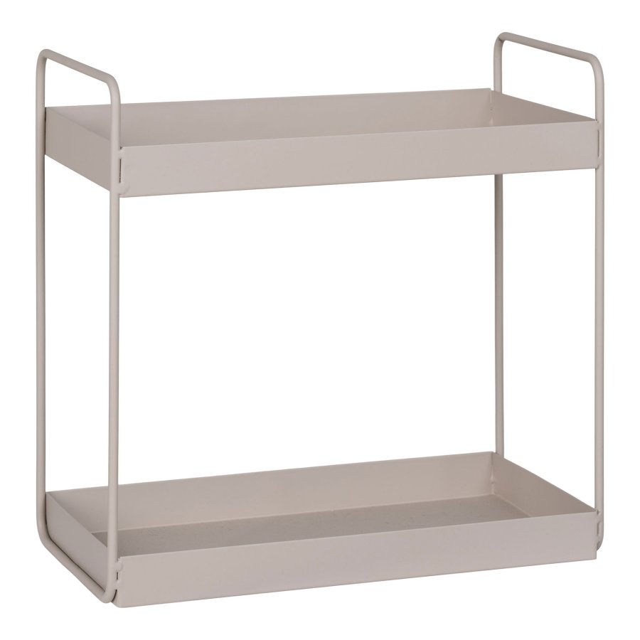 HOUSE NORDIC Stende Dobbel hylle, stl, sand, 2 hyller, 30x15x31 cm