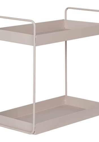 HOUSE NORDIC Stende Dobbel hylle, stl, sand, 2 hyller, 30x15x31 cm