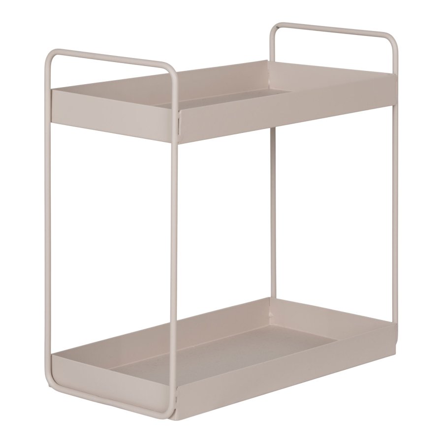 HOUSE NORDIC Stende Dobbel hylle, stl, sand, 2 hyller, 30x15x31 cm