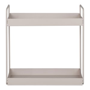 HOUSE NORDIC Stende Dobbel hylle, stl, sand, 2 hyller, 30x15x31 cm