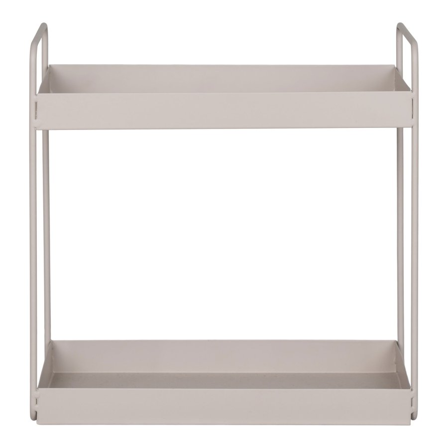 HOUSE NORDIC Stende Dobbel hylle, stl, sand, 2 hyller, 30x15x31 cm