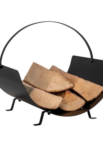 HOUSE NORDIC Vedkurv, stl, sort, 40x35x33,5 cm