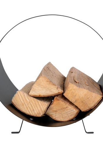 HOUSE NORDIC Vedkurv, stl, sort, 40x35x33,5 cm