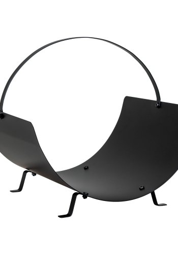 HOUSE NORDIC Vedkurv, stl, sort, 40x35x33,5 cm