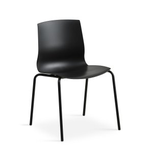 Liv spisebordsstol - sort PVC og sort metal