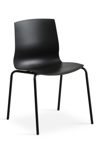 Liv spisebordsstol - svart PVC og sort metall