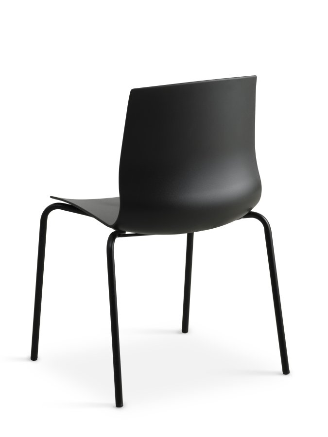 Liv spisebordsstol - svart PVC og sort metall