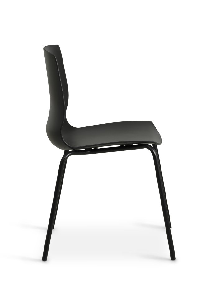 Liv spisebordsstol - svart PVC og sort metall