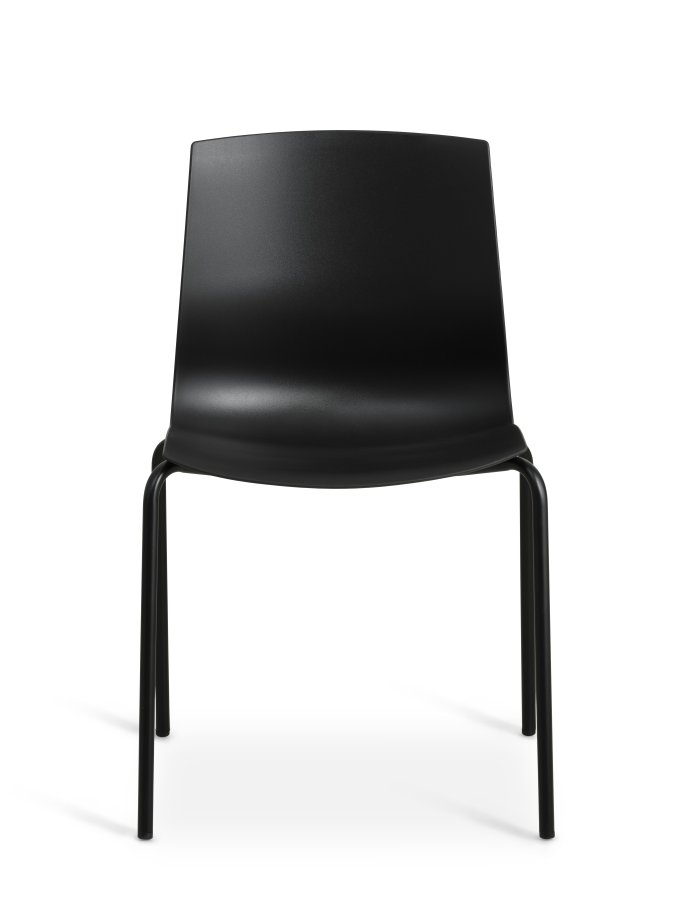 Liv spisebordsstol - svart PVC og sort metall