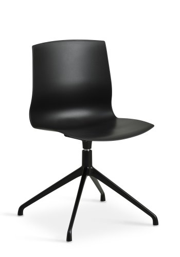 Liv spisebordsstol, med svingfunksjon - sort PVC og sort metall