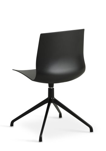 Liv spisebordsstol, med svingfunksjon - sort PVC og sort metall