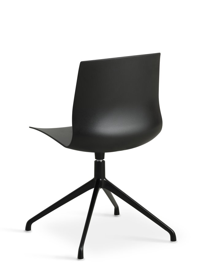 Liv spisebordsstol, med svingfunksjon - sort PVC og sort metall