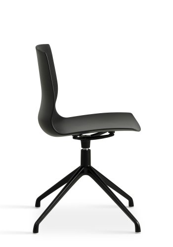 Liv spisebordsstol, med svingfunksjon - sort PVC og sort metall