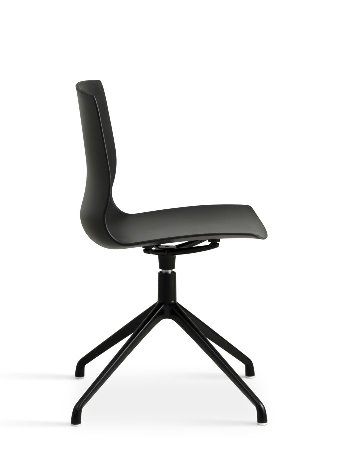 Liv spisebordsstol, med svingfunksjon - sort PVC og sort metall