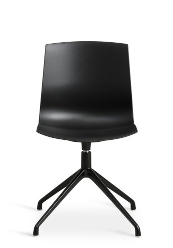 Liv spisebordsstol, med svingfunksjon - sort PVC og sort metall