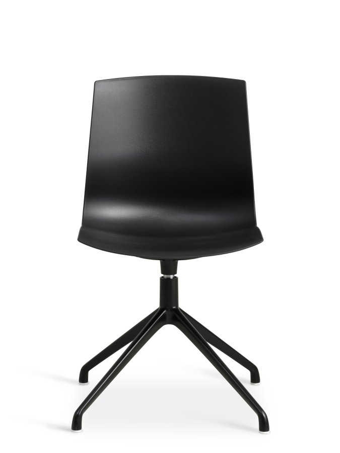 Liv spisebordsstol, med svingfunksjon - sort PVC og sort metall