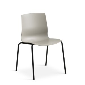 Liv spisebordsstol - stone PVC og sort metal