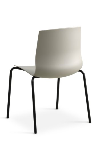 Liv spisebordsstol - stein PVC og sort metall