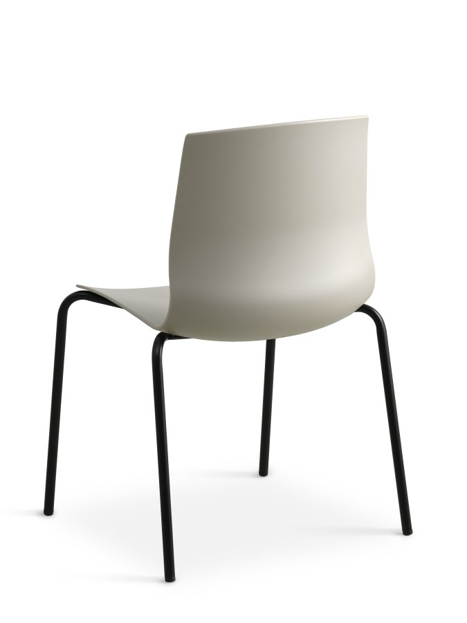 Liv spisebordsstol - stein PVC og sort metall