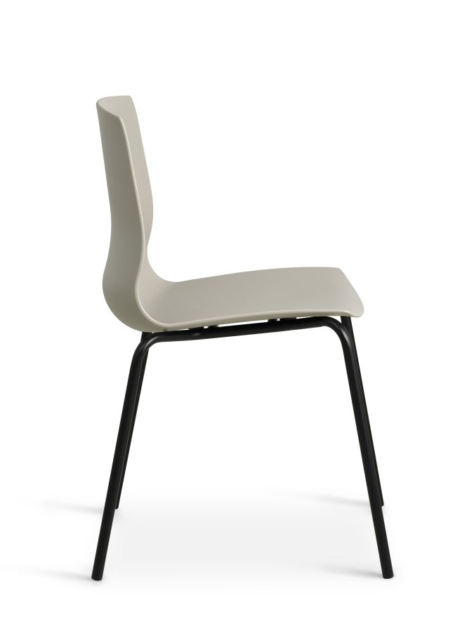 Liv spisebordsstol - stein PVC og sort metall