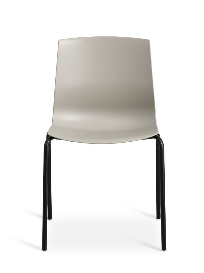 Liv spisebordsstol - stein PVC og sort metall