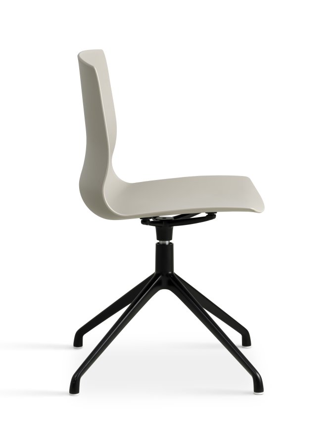 Liv spisebordsstol, med svingfunksjon - stein PVC og sort metall