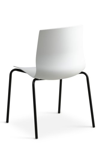 Liv spisebordsstol - hvit PVC og sort metall