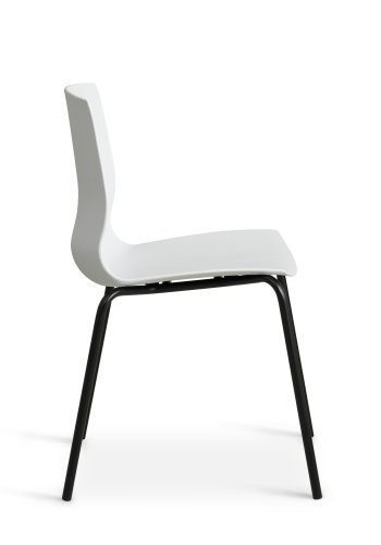 Liv spisebordsstol - hvit PVC og sort metall