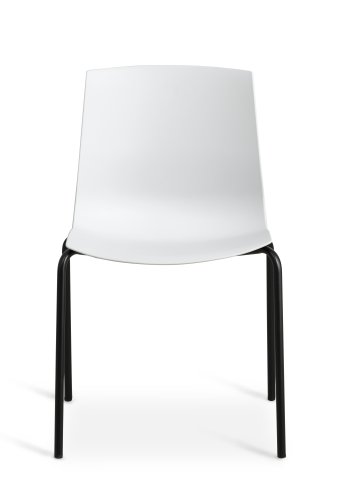 Liv spisebordsstol - hvit PVC og sort metall