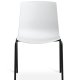 Liv spisebordsstol - hvit PVC og sort metall