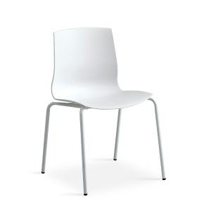 Liv spisebordsstol - hvid PVC og hvid metal