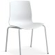 Liv spisebordsstol - hvit PVC og hvitt metall